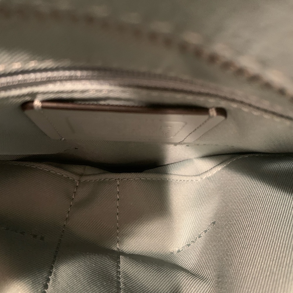 Coach Light Blue Pebbled Leather Chain-Handle Tote - Picture 4 of 5